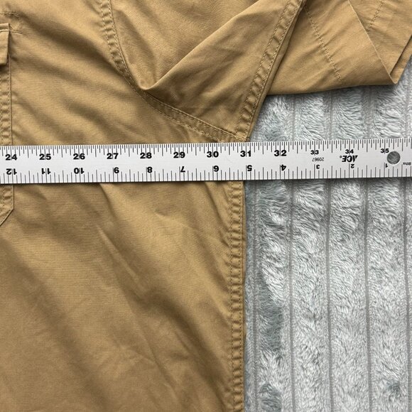 Sean John Shirt Men 4XB Tan Button Up Short Sleeve Cotton Stretch Pockets Casual - Picture 5 of 7